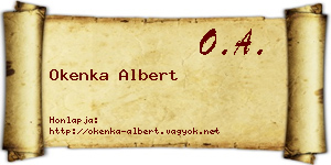 Okenka Albert névjegykártya